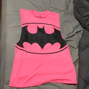 Six Flags Hot Pink Batman Muscle Tee